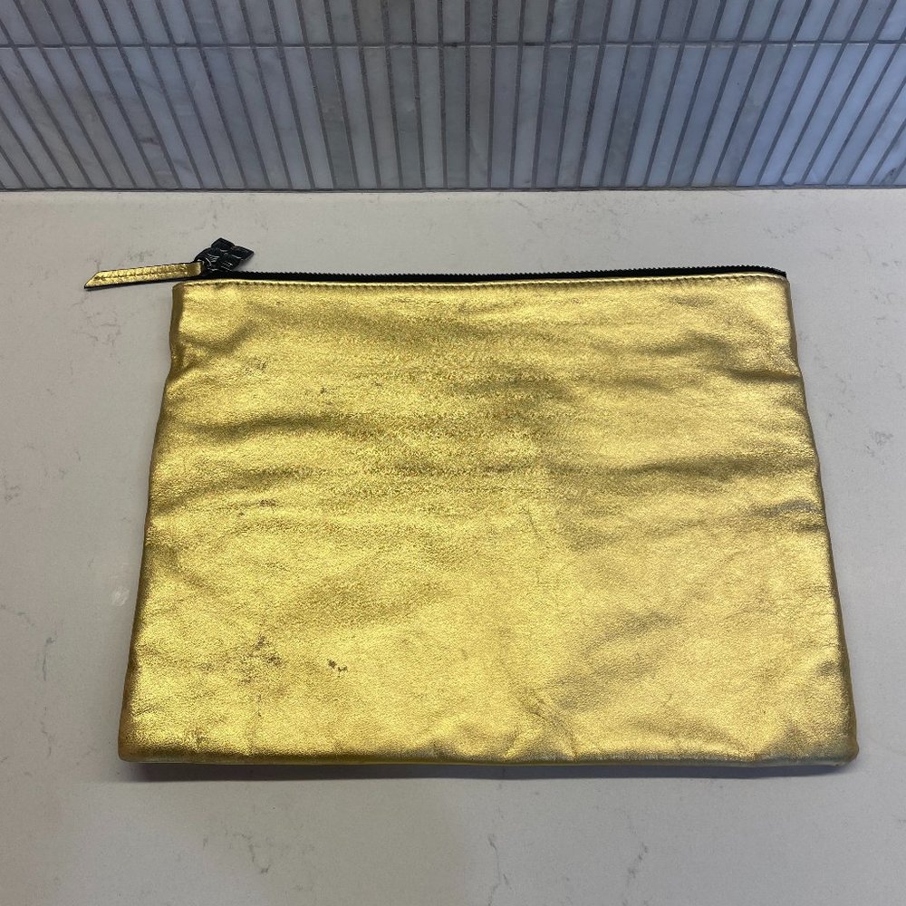 BCBG Carina Fold Over Clutch Bag in‎ Gold, NWT